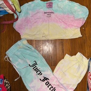 Juicy Couture Pastel Tie-Dye Lounge Set cotton candy Paris Hilton Halloween cute